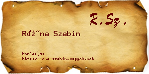 Róna Szabin névjegykártya